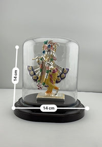 Load image into Gallery viewer, 999 Pure Silver Lord Krishna Idol 42gm in Protective Acrylic Dome – Divine Bal Gopal Murti for Temple &amp; Gifting
