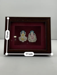 Load image into Gallery viewer, 999 Pure Silver Ganesha &amp; Lakshmi Photo Frame 10gm – Auspicious Frame silver idol

