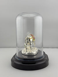 Load image into Gallery viewer, 999 Pure Silver Cow &amp; Calf Idol in Protective Acrylic Dome 42G– Sacred Gomata Murti for Home Mandir &amp; Gifting
