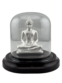Load image into Gallery viewer, 999 Pure Silver Buddha Idol – Serene Gautam Buddha Murti for Peace &amp; Meditation
