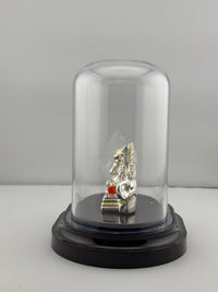 Load image into Gallery viewer, 999 Pure Silver Ganesha on Sinhasan Idol in 32.15 gm Protective Acrylic Dome
