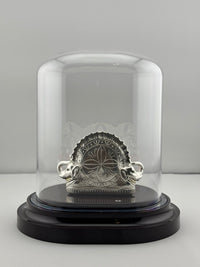 Load image into Gallery viewer, 999 Pure Silver Ganesha on Sinhasan Idol in 32.15 gm Protective Acrylic Dome
