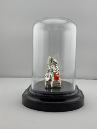 Load image into Gallery viewer, 999 Pure Silver Ganesha on Sinhasan Idol in 32.15 gm Protective Acrylic Dome
