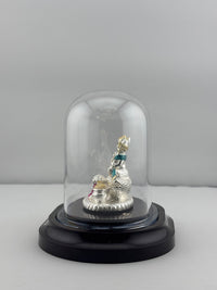 Load image into Gallery viewer, 999 Pure Silver Kubera Idol 12gm in Protective Acrylic Dome – Divine Wealth God Murti for Home Mandir &amp; Gifting
