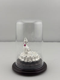 Load image into Gallery viewer, 999 Pure Silver Goddess Lakshmi Idol 9gm – Floral Laxmi Murti for Diwali &amp; Pooja
