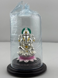 Load image into Gallery viewer, 999 Pure Silver Ganesha Idol – Ganpati Murti for Home Mandir &amp; Gifting
