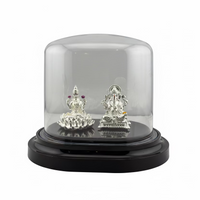 Load image into Gallery viewer, 999 Pure Silver Ganesha &amp; Lakshmi Idol 13gm – Prosperity Murti for Diwali &amp; Temple Décor
