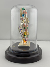Load image into Gallery viewer, 999 Pure Silver Lord Krishna Idol 42gm in Protective Acrylic Dome – Divine Bal Gopal Murti for Temple &amp; Gifting
