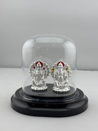 Load image into Gallery viewer, 999 Pure Silver Ganesha &amp; Lakshmi Idol Design 3 18gm
