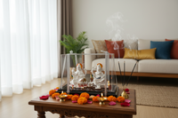 Load image into Gallery viewer, 999 Pure Silver Ganesha &amp; Lakshmi Idol 300gm – Prosperity Murti for Diwali &amp; Temple Décor
