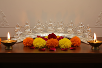 Load image into Gallery viewer, Silver Ashta Lakshmi Idol: Hindu Goddess Statue with Sanskrit Mantra

