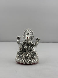 Load image into Gallery viewer, 999 Pure Silver Ganesha Idol Design 2 24gm – Divine Ganpati Murti for Home Mandir &amp; Gifting
