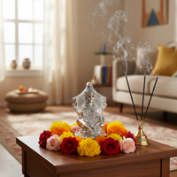 Load image into Gallery viewer, Silver Goddess Lakshmi Idol Design 3 20gm – Divine Laxmi Murti for Home Mandir &amp; Gifting
