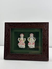 Load image into Gallery viewer, 999 Pure Silver Ganesha &amp; Lakshmi Flat Idol with Box 10gm – Auspicious Gift Box
