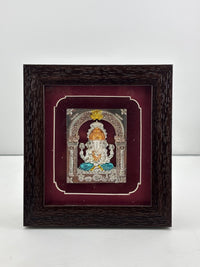 Load image into Gallery viewer, 999 Pure Silver Ganesha Photo Frame 20gm – Auspicious Frame silver idol
