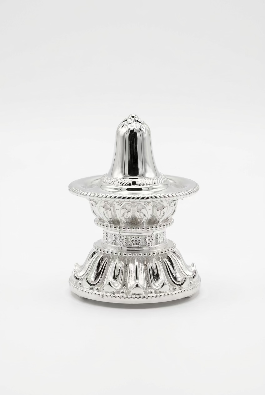Silver Shiv Ling Design 2 40gm – Sacred Shivling for Pooja & Home Mandir silver idol
