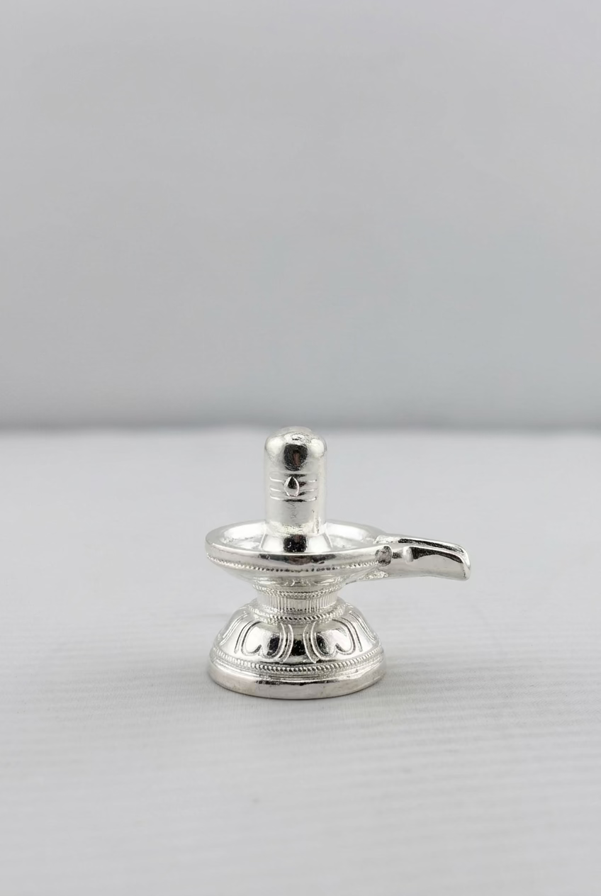 Silver Shiv Ling Design 4 20gm – Sacred Shivling for Pooja & Home Mandir silver idol