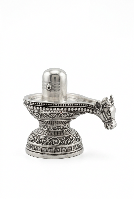 Sterling Silver ShivLing Idol Design 2 100G – Sacred Shivling for Pooja & Home Mandir