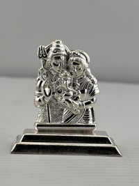 Load image into Gallery viewer, Sterling Silver Shiva Family Idol (30g) – 2D Shiv Parivar Murti for Home Mandir &amp; Housewarming Gift
