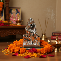 Load image into Gallery viewer, Silver Sai Baba Idol 20gm – Spiritual Sai Baba Murti for Temple Decor &amp; Festivals
