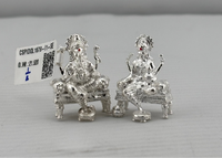 Load image into Gallery viewer, Silver Ganesh Lakshmi Idol 21gm – Spiritual Ganesh Lakshmi Murti for Temple Decor &amp; Festivals
