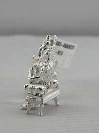 Load image into Gallery viewer, Silver Ganesh Lakshmi Idol 21gm – Spiritual Ganesh Lakshmi Murti for Temple Decor &amp; Festivals
