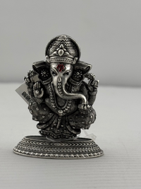 Load image into Gallery viewer, Silver Lord Ganesh Idol 26gm – Spiritual Ganesh Murti for Temple Decor &amp; Festivals
