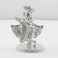 Load image into Gallery viewer, Silver Lord Krishna Idol 32gm – Spiritual Krishna Murti for Temple Decor &amp; Festivals
