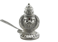 Load image into Gallery viewer, Silver Lord Narasimha Idol – Spiritual Narasimha Murti for Temple Decor &amp; Festivals
