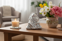 Load image into Gallery viewer, Silver Lord Ganesh Idol – Spiritual Ganesh Murti for Temple Decor &amp; Festivals
