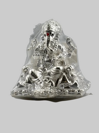 Load image into Gallery viewer, Silver Lord Ganesh Idol – Spiritual Ganesh Murti for Temple Decor &amp; Festivals
