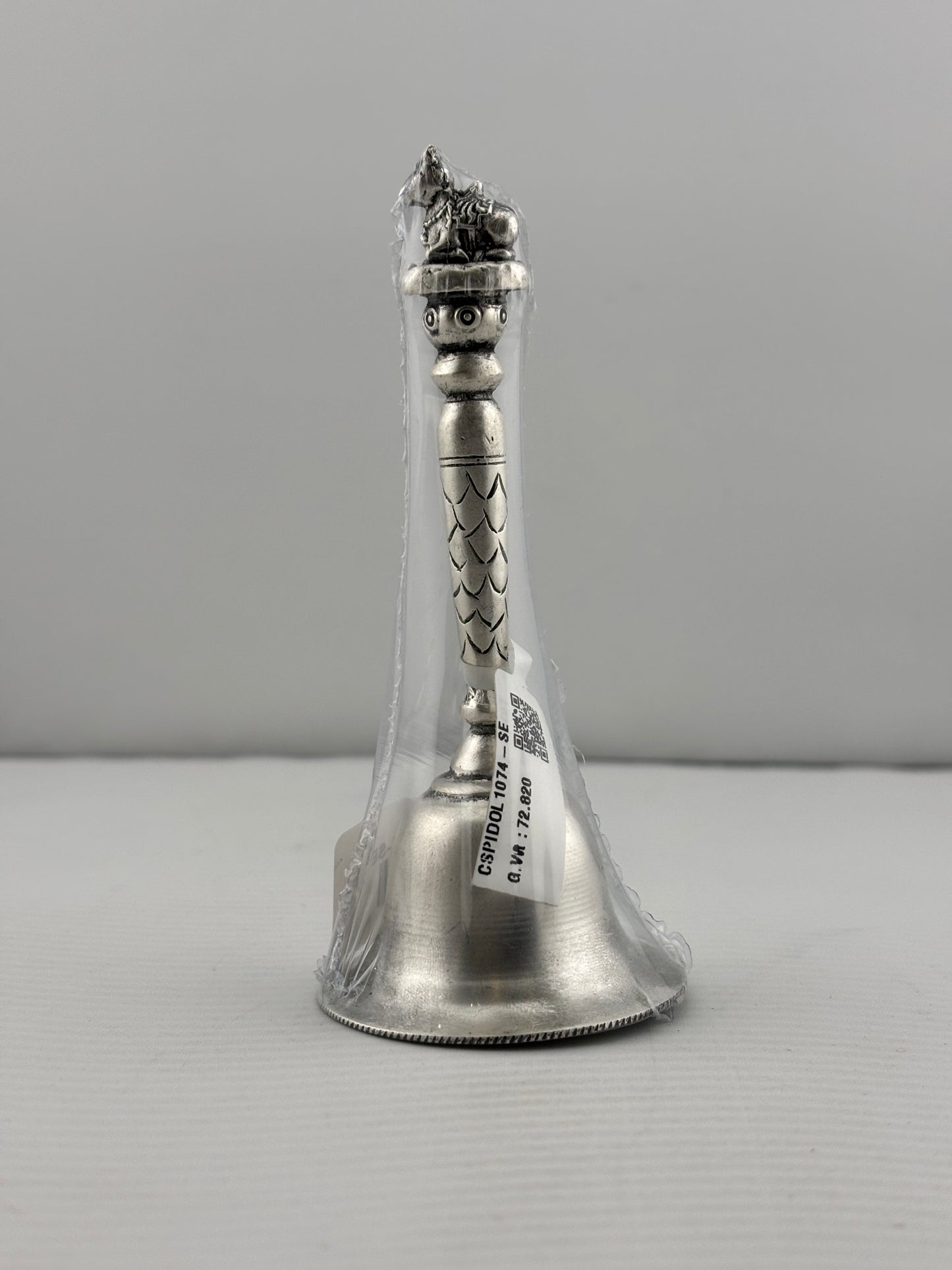 Silver Pooja Bell with Cow on the Handle – 72g