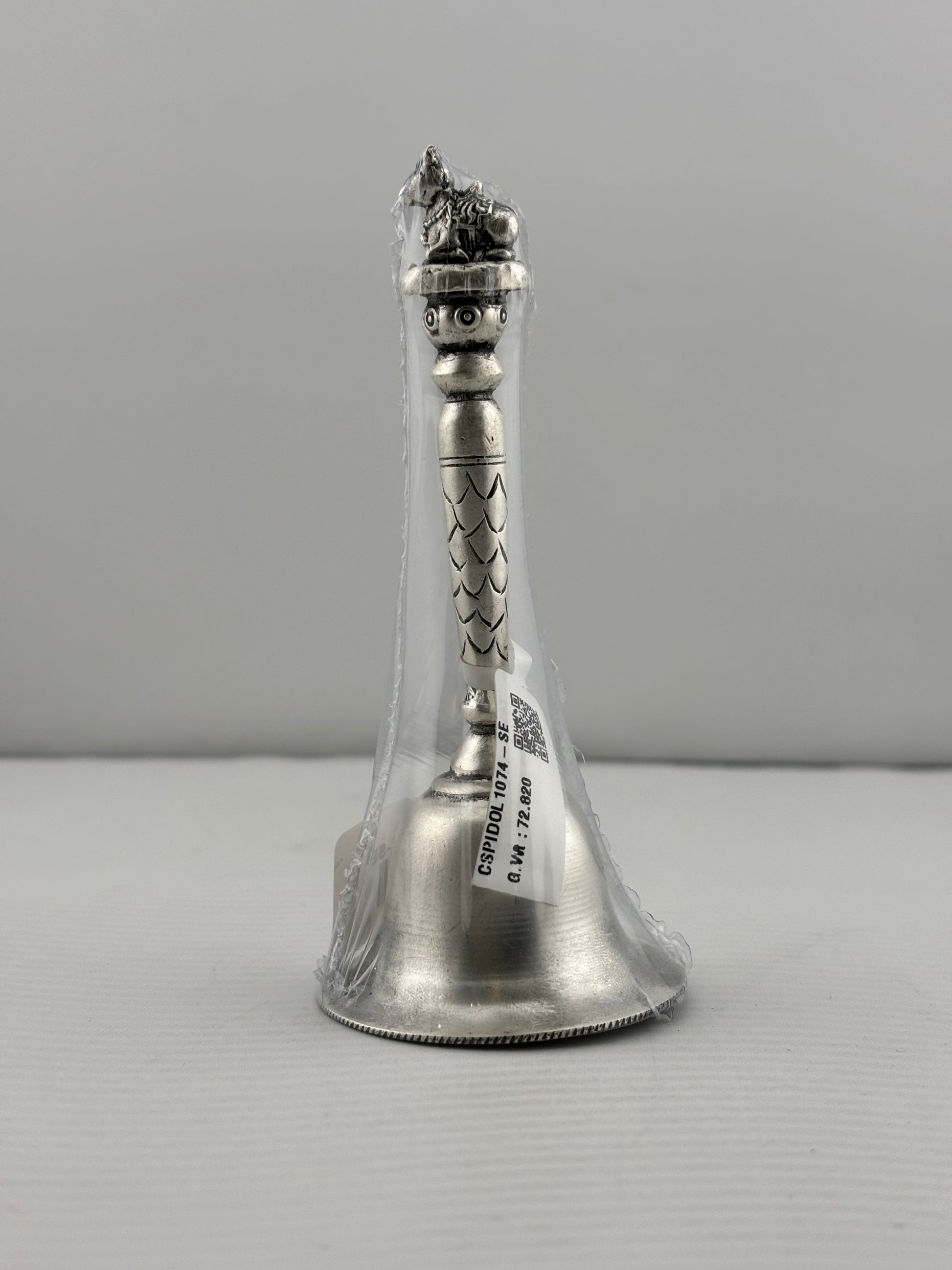 Silver Pooja Bell with Cow on the Handle – 72g