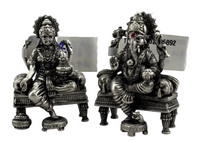 Load image into Gallery viewer, Silver Ganesh Lakshmi Idol 50gm – Spiritual Ganesh Lakshmi Murti for Temple Decor &amp; Festivals
