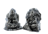Load image into Gallery viewer, Silver Ganesh Lakshmi Idol 150gm – Spiritual Ganesh Lakshmi Murti for Temple Decor &amp; Festivals
