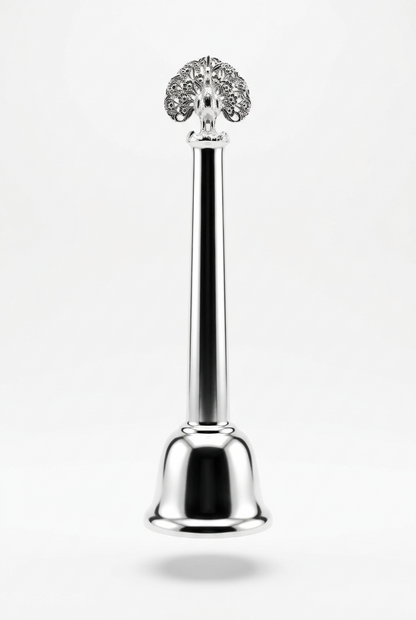 Silver Pooja Bell with Plain Detailing – 50g