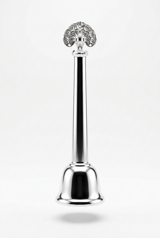 Silver Pooja Bell with Plain Detailing – 50g