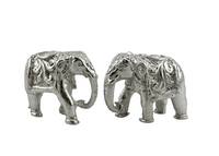 Load image into Gallery viewer, Silver Elephant Pair Figurine – 925 Sterling Silver Handcrafted Vastu Showpiece (40g)
