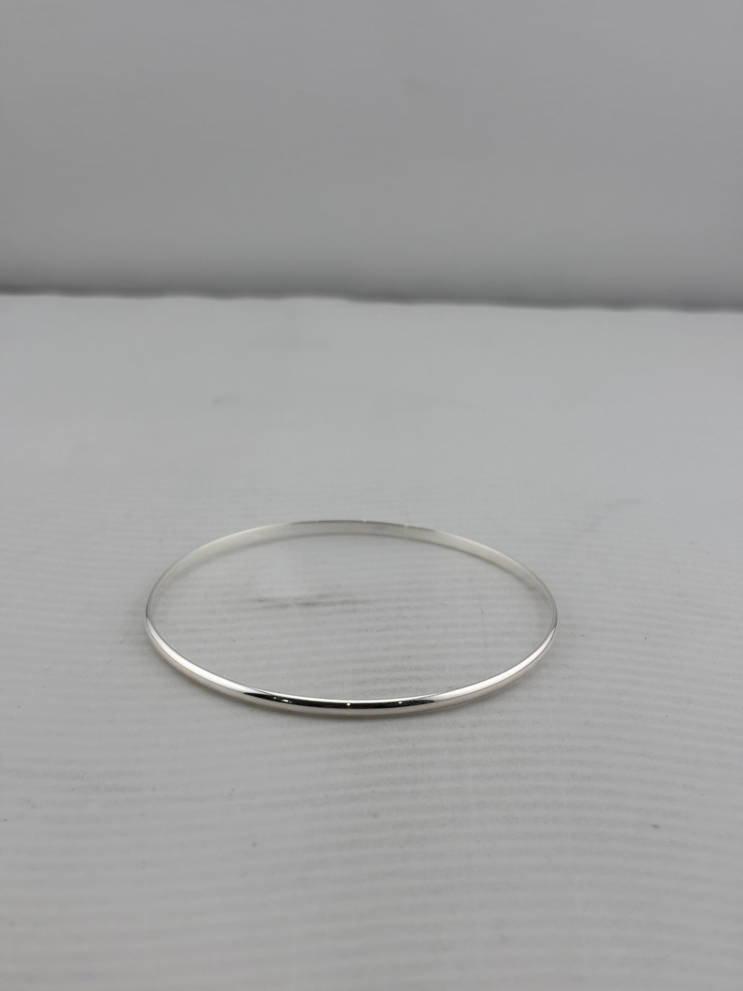 925 sterling silver plain bangle, 64mm