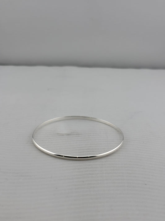 925 sterling silver plain bangle, 64mm