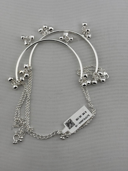 Royal Kada Bell Silver Anklet – 925 Sterling Silver – view 4