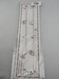 Load image into Gallery viewer, Royal Floral Kundan Silver Anklet – 99.9% Pure Silver – Adjustable – 29.48 g

