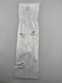 Load image into Gallery viewer, Blue Stone Silver Anklet – 925 Sterling Silver – Minimal Ghungroo &amp; Stone Accent – Adjustable
