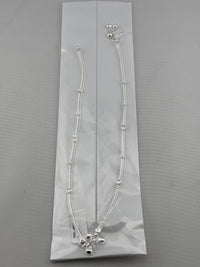 Load image into Gallery viewer, Heart Bead Double Chain Anklet – 925 Sterling Silver – Adjustable – 23g
