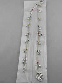 Load image into Gallery viewer, Multicolor Charm Layered Anklet – 925 Sterling Silver – Adjustable – 47g
