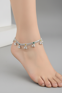 Load image into Gallery viewer, Multicolor Charm Layered Anklet – 925 Sterling Silver – Adjustable – 47g
