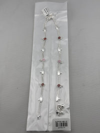 Load image into Gallery viewer, Floral Charm Anklet – 925 Sterling Silver – Pink &amp; Red Stone Design – 22g
