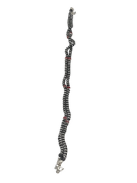 Load image into Gallery viewer, Red Accent Black Beaded Nazariya Anklet in 925 Sterling Silver
