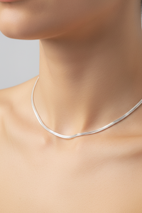 Load image into Gallery viewer, Snake Chain Silver Necklace in 925 Sterling Silver

