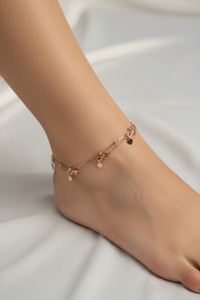Load image into Gallery viewer, Rose Gold Evil Eye Anklet – Multi Charm Design – Adjustable Trendy Anklet – 10.60g
